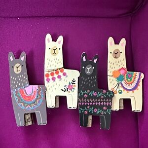 Natural Life Llama Wooden Clothespin Decor